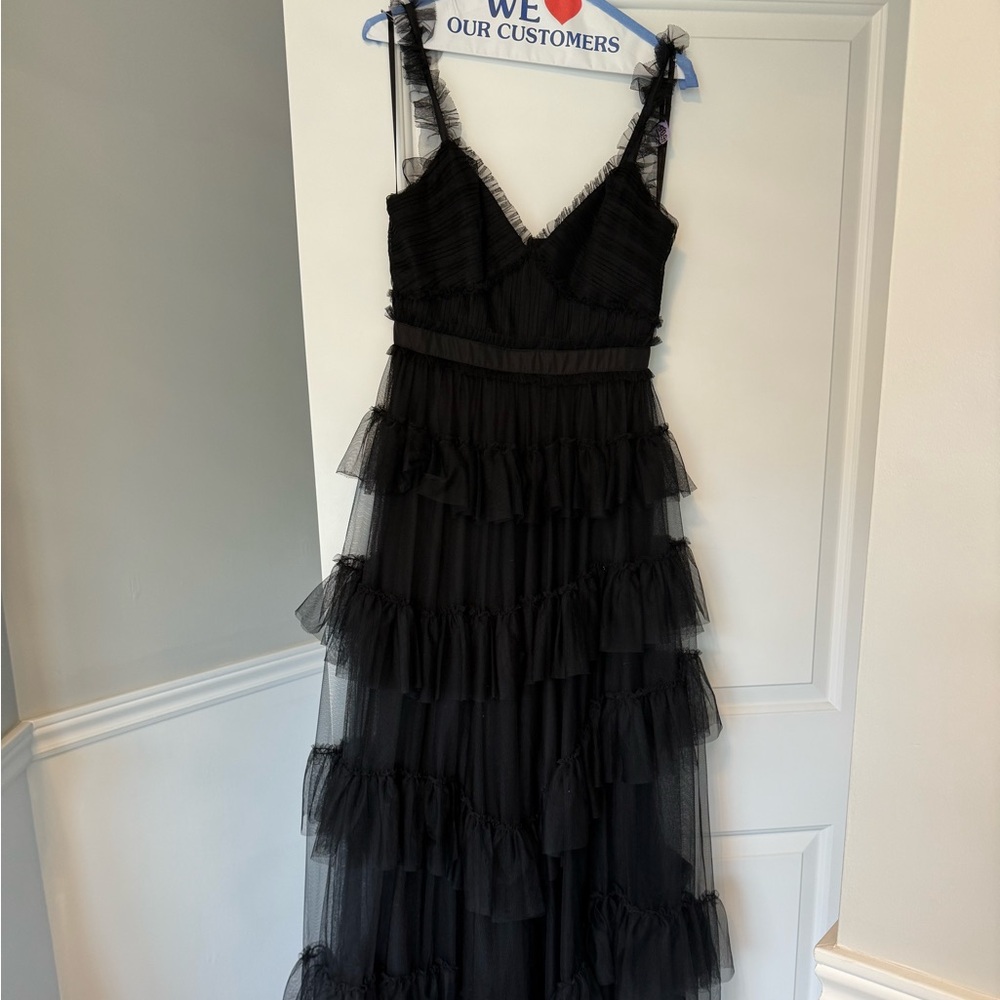 Elegant Black Tiered Formal Dress